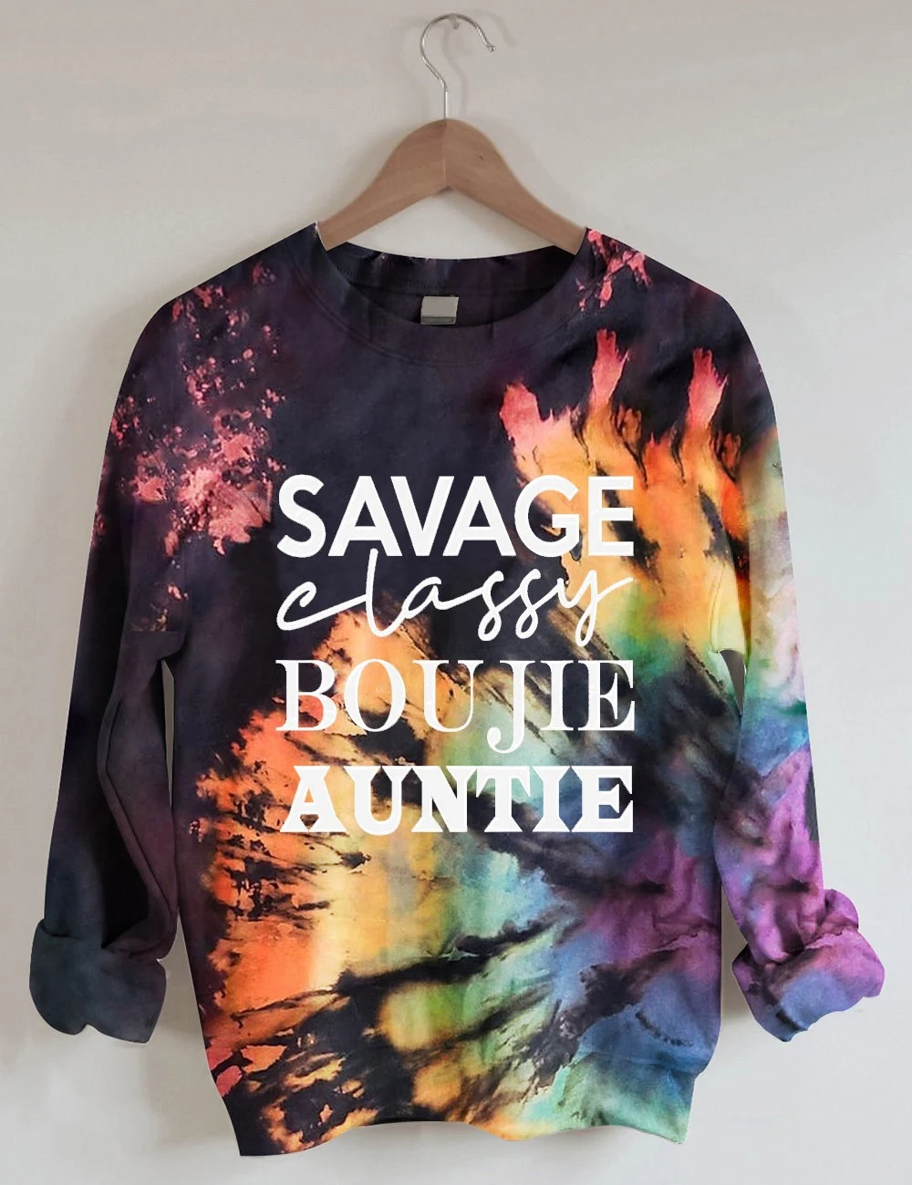 Men's And Women's Casual Round Neck Sweater 3D Tie-dye Art Print Top