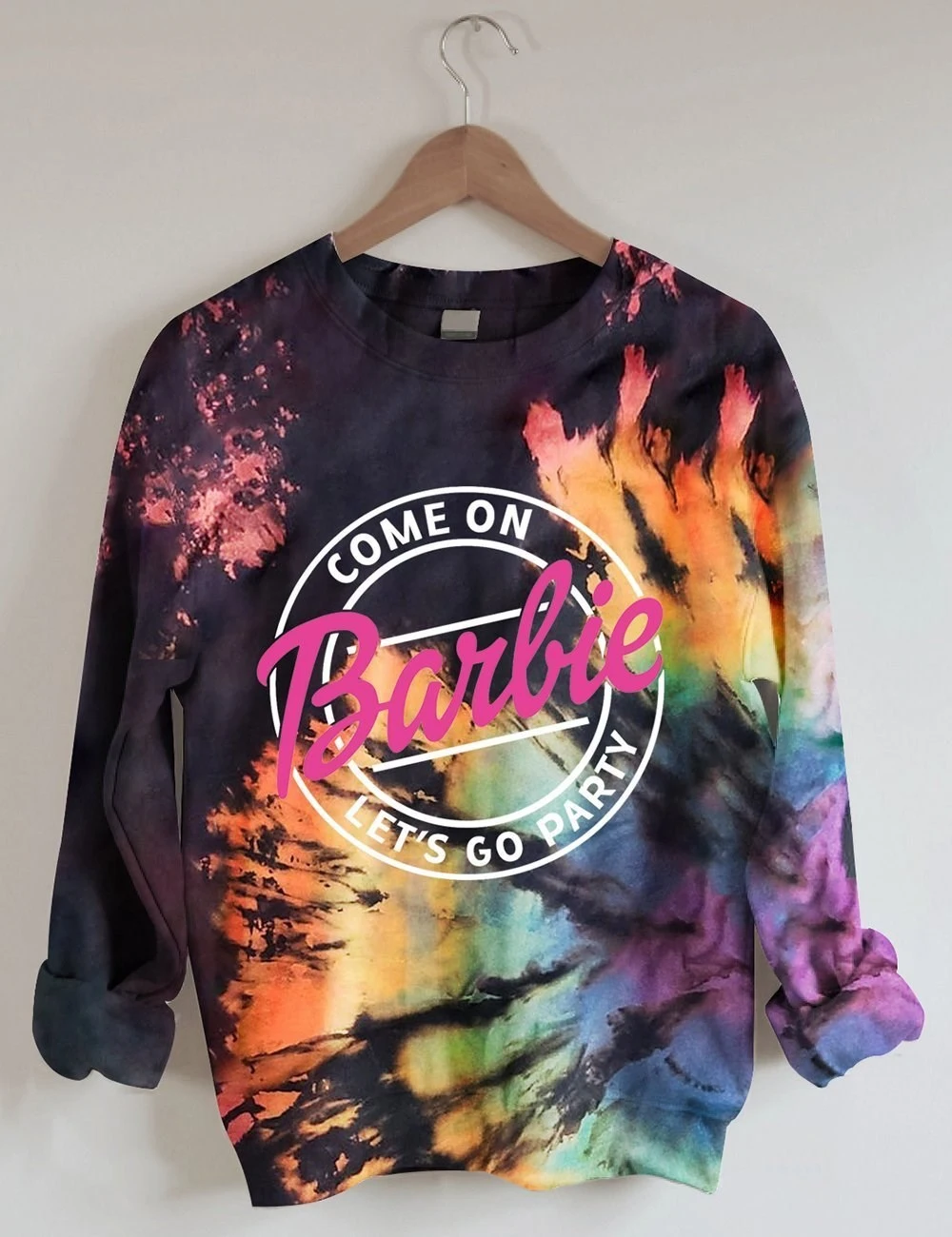 Men's And Women's Casual Round Neck Sweater 3D Tie-dye Art Print Top