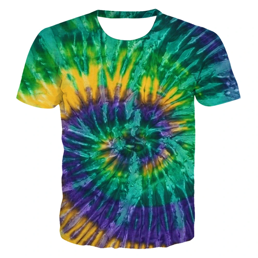 Tie-dye Elements 3d Digital Printing Round Neck Sweater