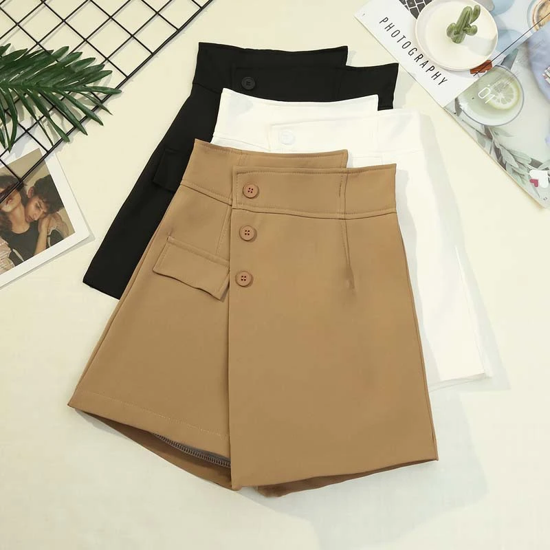 Irregular Design Half-length Skirt A-line Wide-leg Casual Hakama