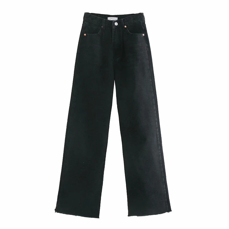 European And American Fashion All-match Wide-leg High-waist Jeans