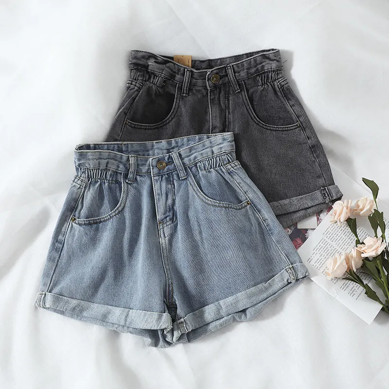 Women'S High Waist Loose Wide Leg Pants Denim Shorts