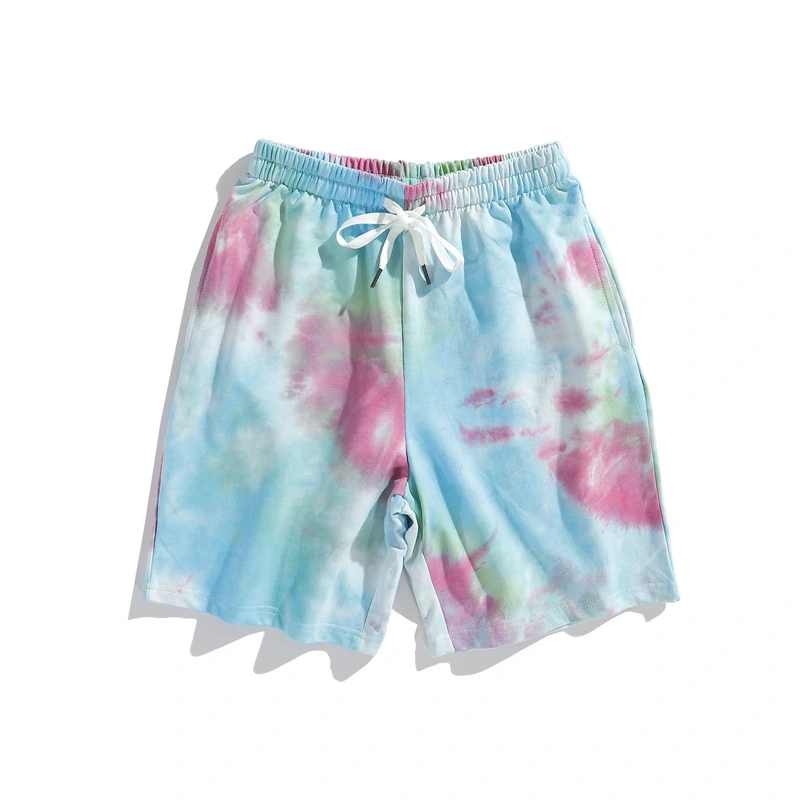 Hong Kong Style Tie-Dye Camouflage Men's Five-Point Pants