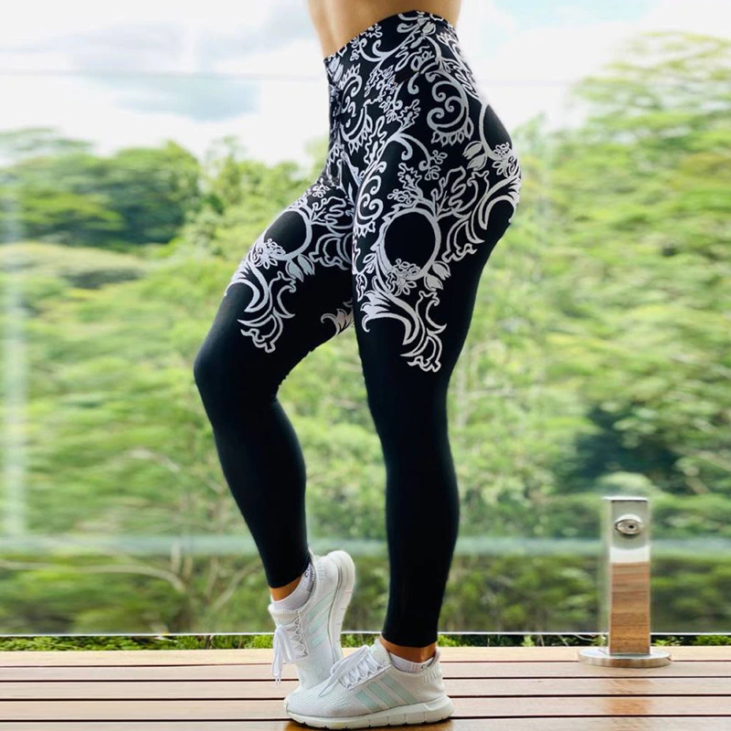 New Printed Sports Leggings Running Tights Yoga Pants Women Stretch Pants