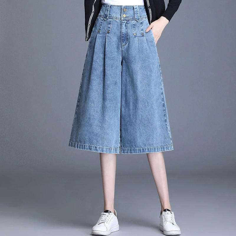 New Fashion High-waist Straight-leg Pants Loose And Thin Drape Casual Cropped Trousers