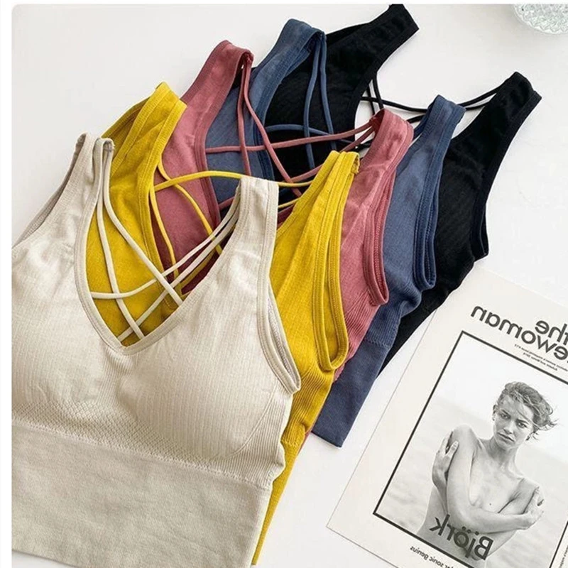 Seamless Cross Beautiful Back Vest With Chest Pad