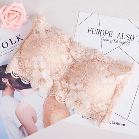 Lace Anti-Failure Tube Top Women'S Strapless Short Sexy Gather Wrapped Chest Strap Bra Pad Bra Vest