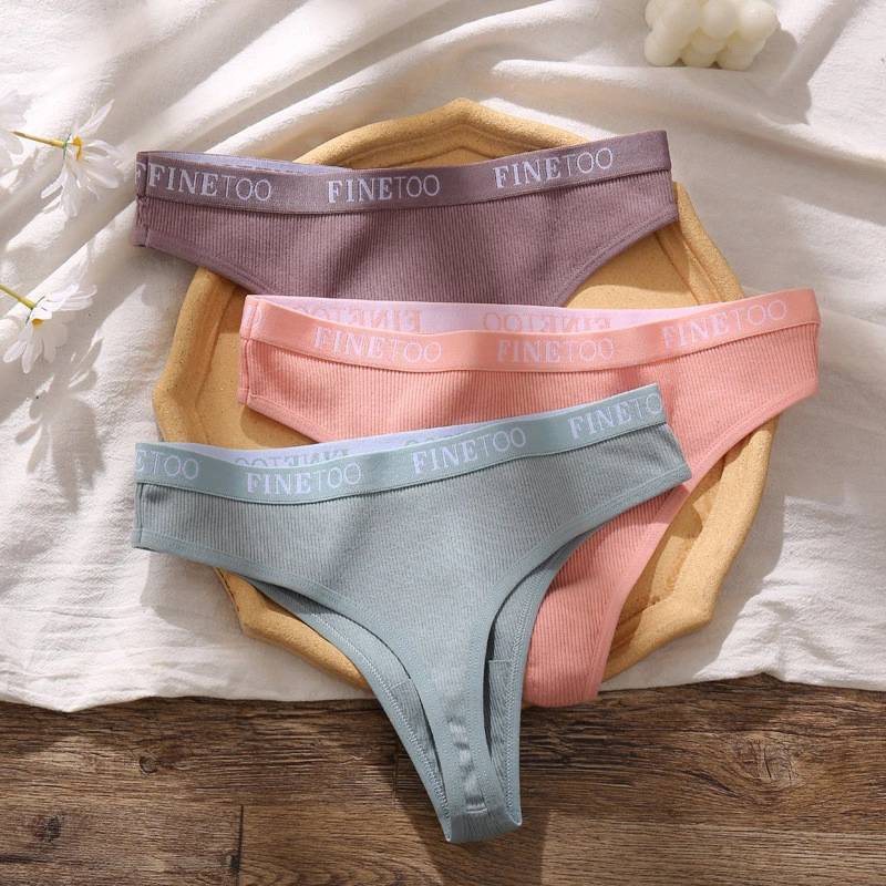 Letter Belt Sexy High Slit Thong Low Waist