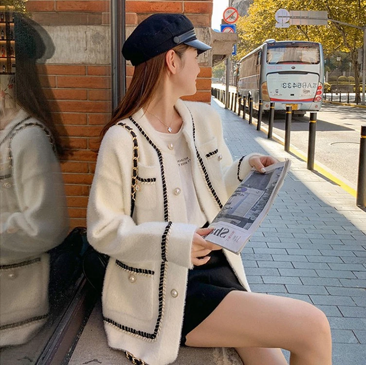 Spring New Mink Fleece Sweater Coat