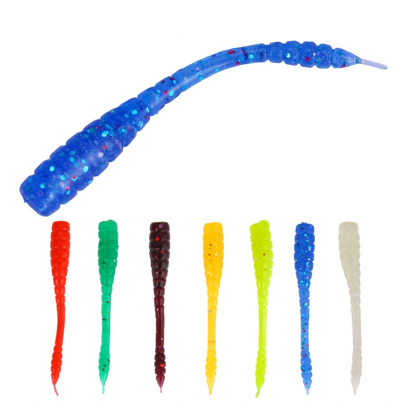 Luya 0.4G 4.5Cm Soft Worm Soft Bait Fake Bait Maggot Fake Worm Red Worm Bait 50 Pcs