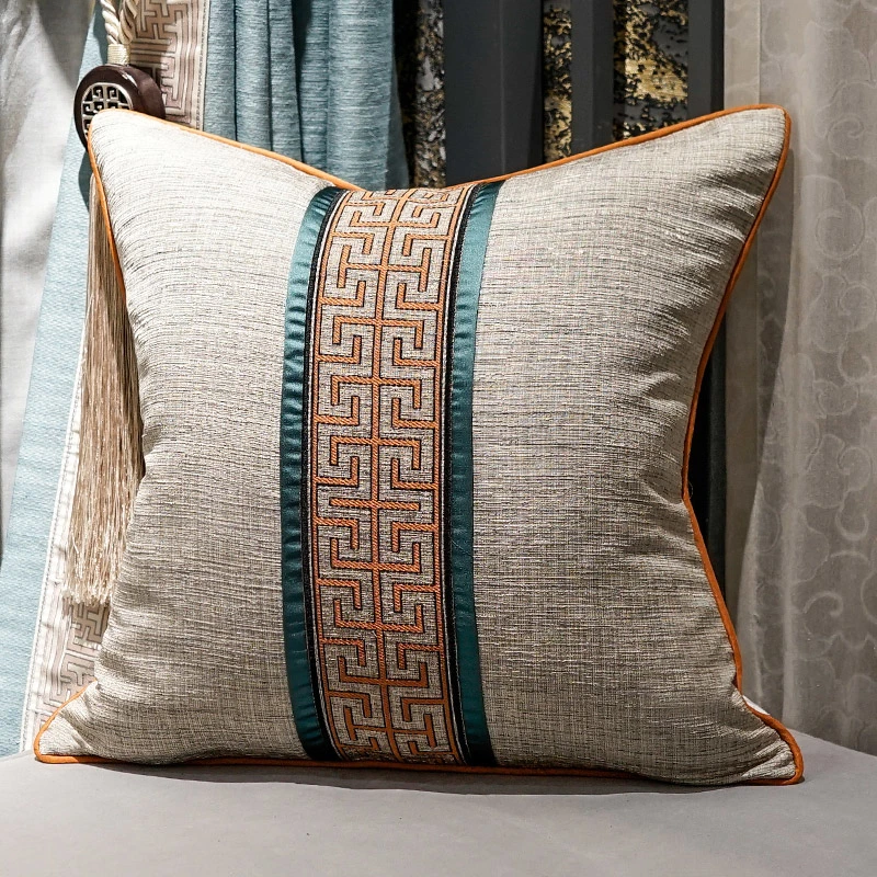 New Chinese Style Living Room Sofa Cushion Pillow Household Light Luxury Bedside Back Cushion Lumbar Pillow With Core