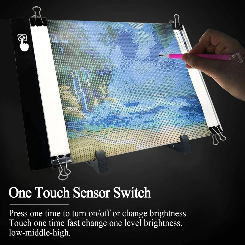 Two Size Drawing Boards A5 And A4 Are Used For 5D Diamond Painting With 3 Brightness Levels Usb Power Supply