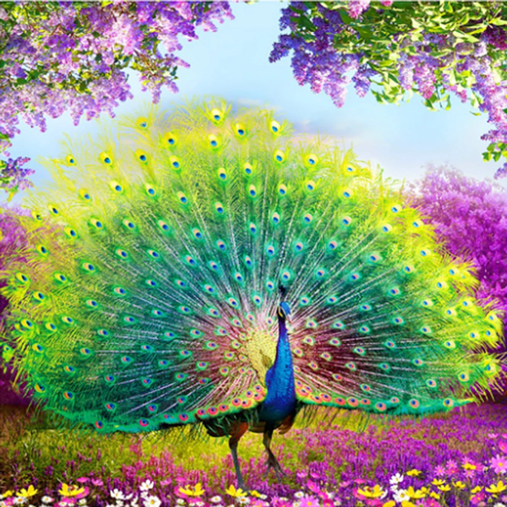 Peacock Diamond Painting, Fully Embroidered, Square Or Round, For Home Decoration, DIY