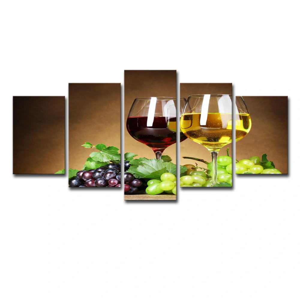 Wine Cellar Hotel Room Decoration Paintings 5 Pieces Of Fruit Grapes Wine Wine Glasses