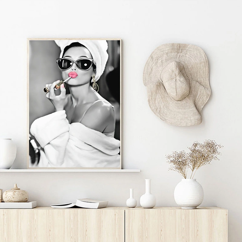 Modern Fashion Black And White Woman Sexy Art Painting