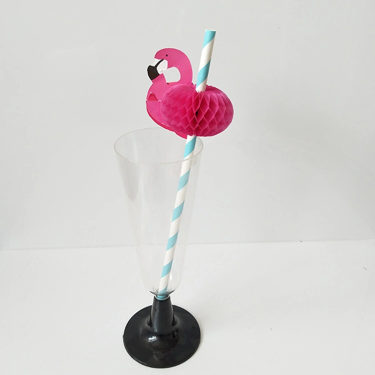 Flamingo Party Paper Straws Environmentally Friendly Kraft Paper Straws