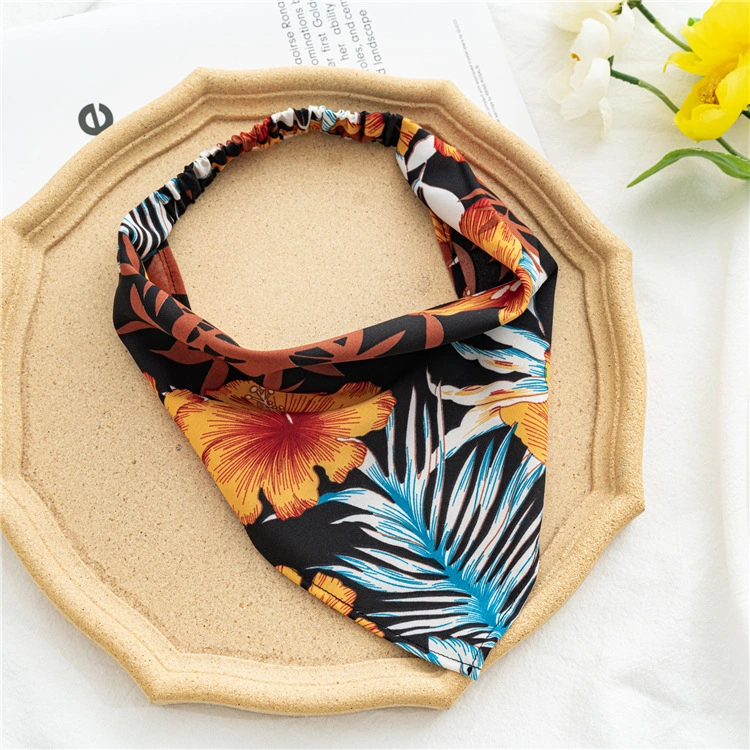 Pastoral Floral Baotou Triangle Scarf Cross-border Hot Sale Stretch Square Scarf Headdress