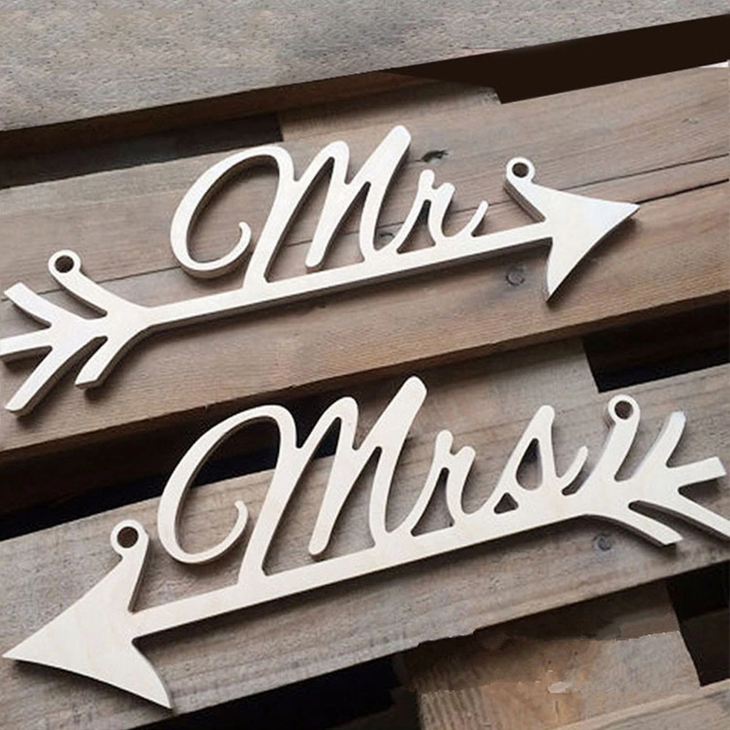 Wooden Handicraft Shooting Prop Letter Mr  Amp  Mrs Arrow Signboard Creative Wedding Decoration Chair Pendant