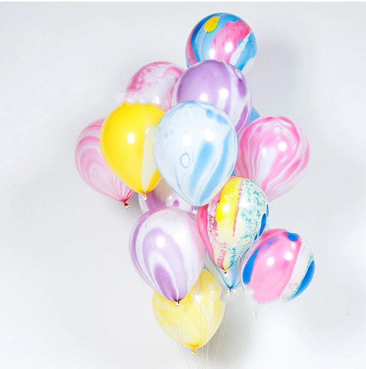 Marbled Moire Thickened High Quality Latex Agate Balloon