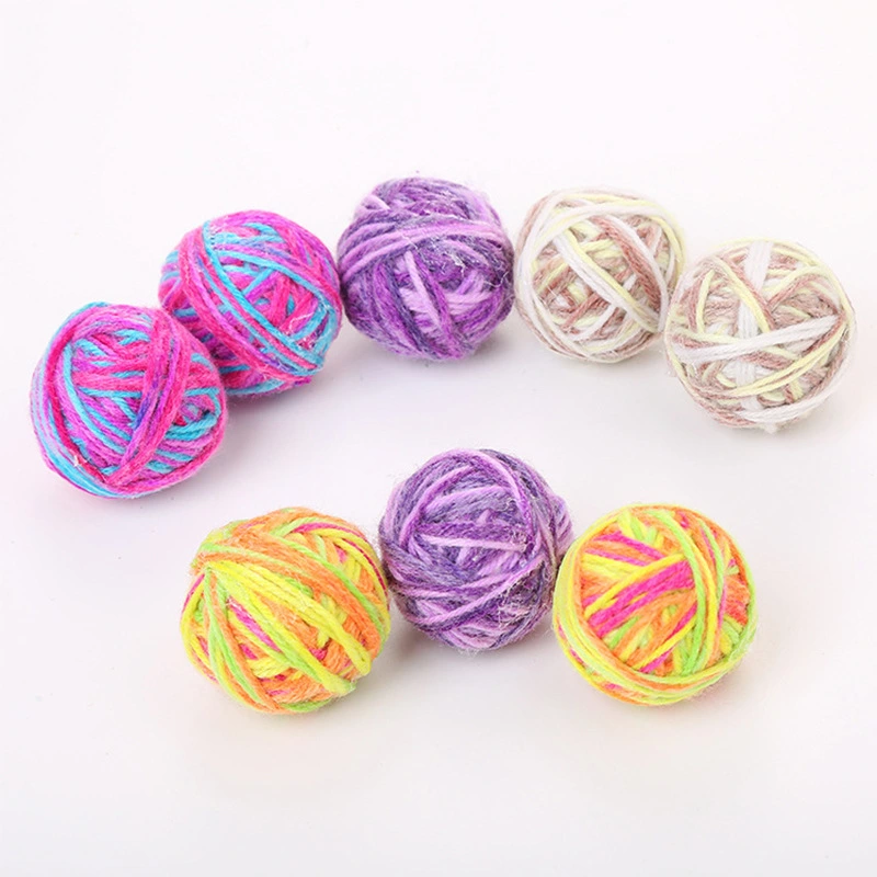 Pet Supplies, Cat Interactive Toys, Color Fine Wool Rope Winding Ball, Lightweight Fiddle With Plastic Ball, Spot Wholesale