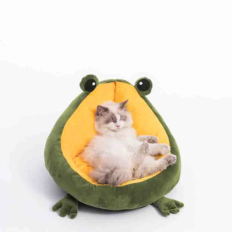 Frog Nest Winter Warm Semi-Enclosed Pet Bed Cat Bed