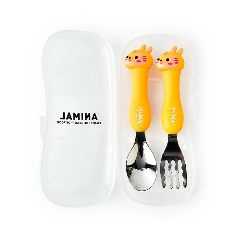 Stainless Steel Children's Cutlery Set, Two-piece Animal Set