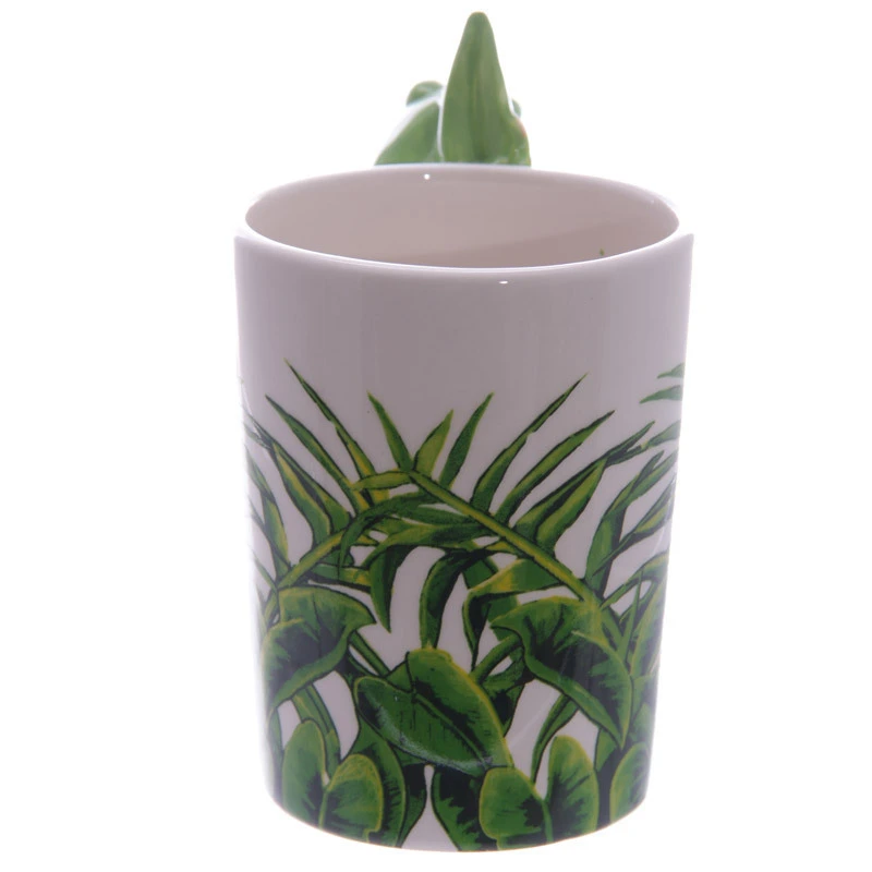Cute Parrot Woodpecker Frog Ceramic Mug 3D Three-dimensional Bird Water Cup Hand-painted 3D Animal Handle Cup
