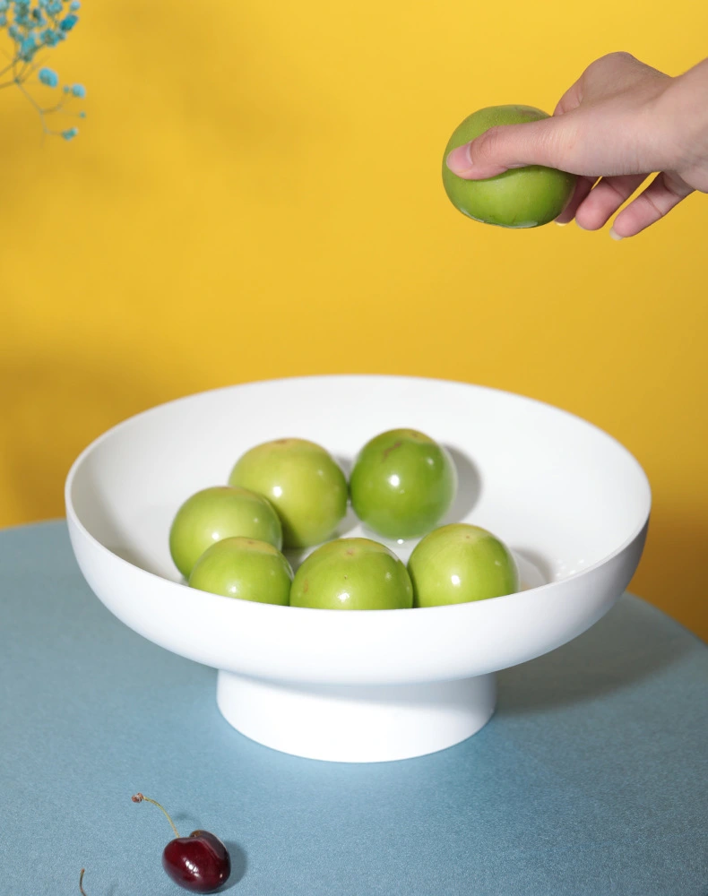 Simple Plastic Fruit Bowl, Fruit Candy Kueh Dessert On High Feet, With Drain