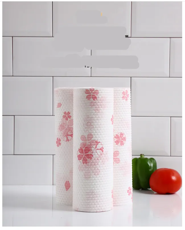 Non-fading Washable Kitchen Paper Household Disposable Dish Cloth Non-stick Oil Wiping Dish Lazy Rag