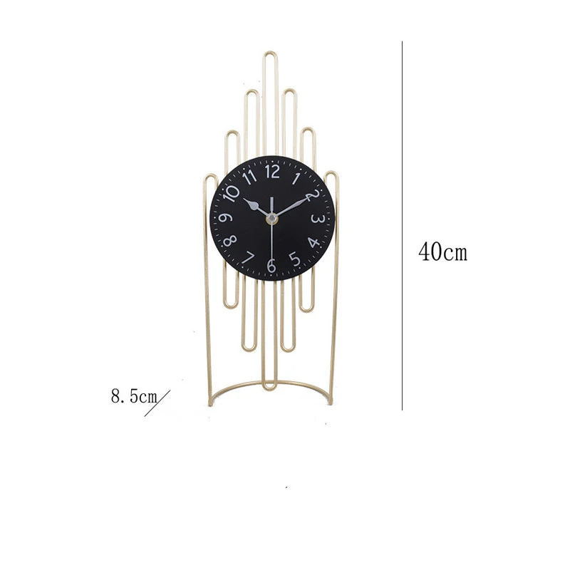 European Style Golden Wrought Iron Desk Clock