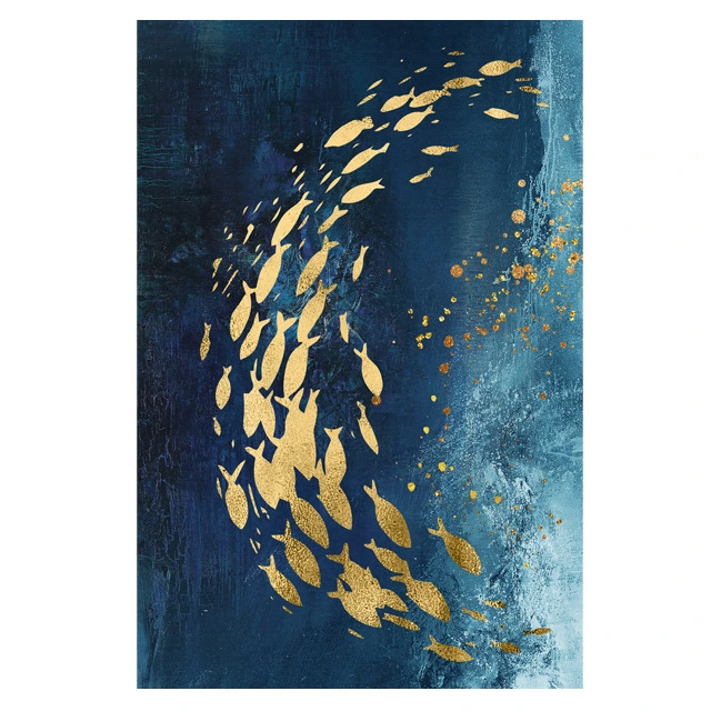 Blue Goldfish Double Pair, Living Room Bedroom Home High-definition Painting Core