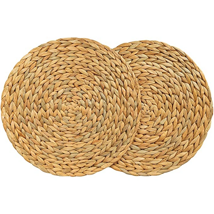 Woven Water Hyacinth Grass Round Mat