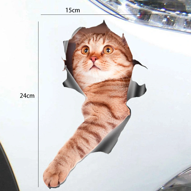 Car Stickers Personality Cartoon 3D Stereo Cute Cat Occlude Scratches Occlude Realistic Kitten Stickers