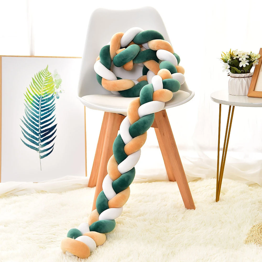 Zinc Ins New Three-Strand Long Woven Twist Braid Diy Woven Crib Anti-Collision Bed Circumference