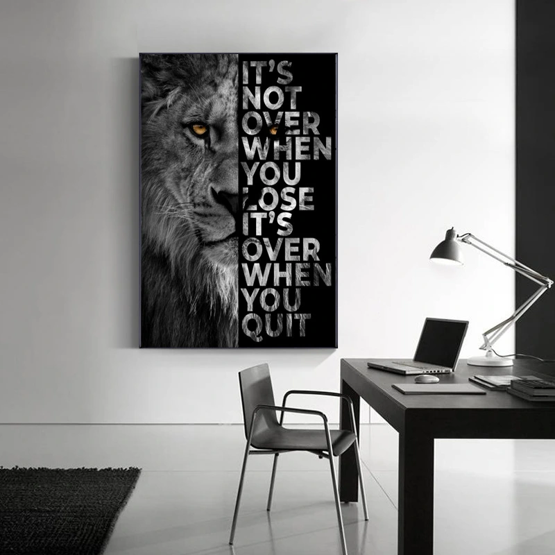Black And White Lion Lyrics Painting Painting Core Art Decoration Hanging Painting Painting