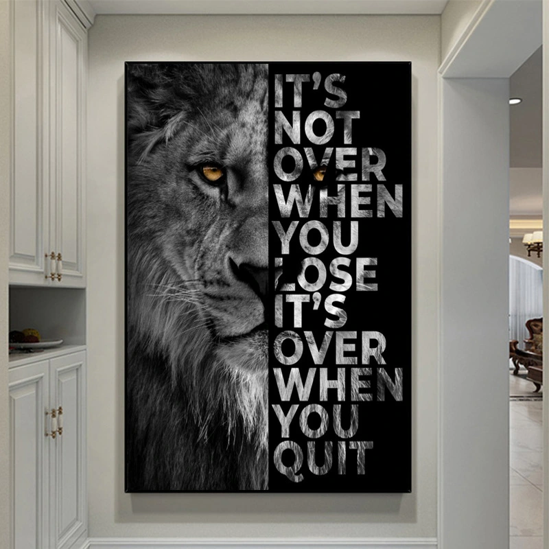 Black And White Lion Lyrics Painting Painting Core Art Decoration Hanging Painting Painting