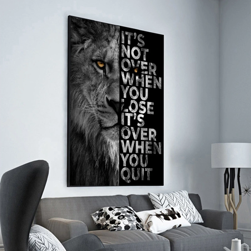 Black And White Lion Lyrics Painting Painting Core Art Decoration Hanging Painting Painting
