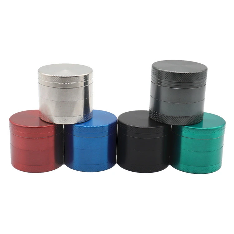 Multicolor Flat Four-Layer Plum Pattern Zinc Alloy Cigarette Grinding Device  Grinding Device Smoking Set Wholesale