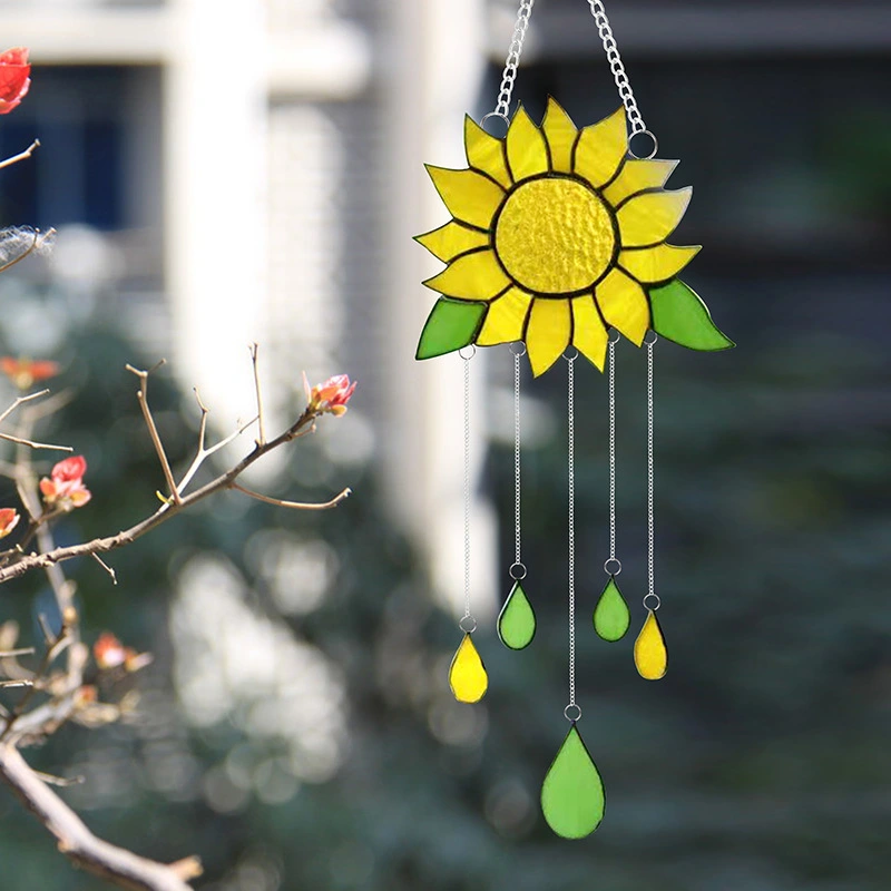 Alloy Flowers Wind Chimes Pendant Sunflower