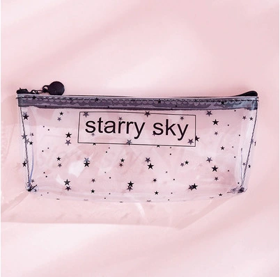 Korea Cute About Transparent Letter Octagonal Pencil Case Small  Creative Student Portable Pencil Case