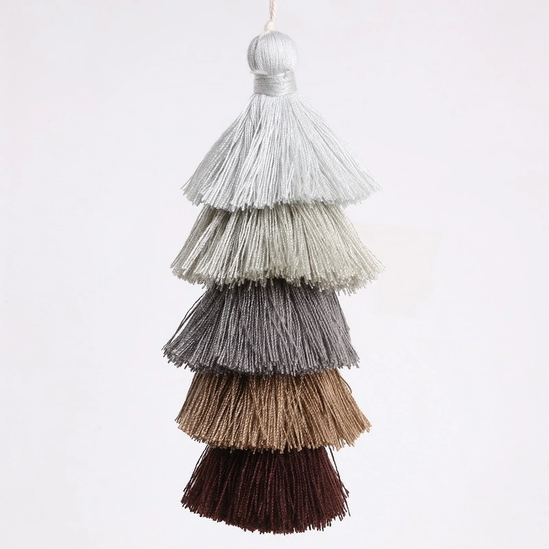 1Pc Mixed Color 5 Layer Tassel Cotton Silk Tassels Charm Pendant For Jewelry Making DIY Earring Findings