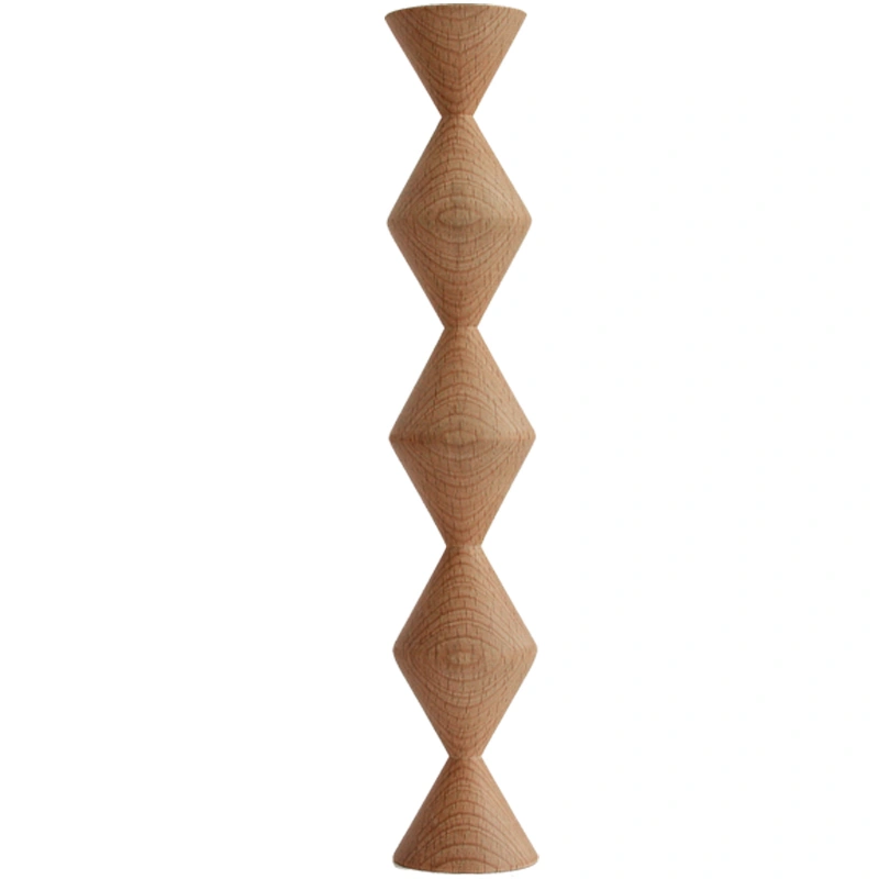 Click Geometric Wood Carving Ornament Endless Column Beech Solid Wood Partition Decoration Photography Props