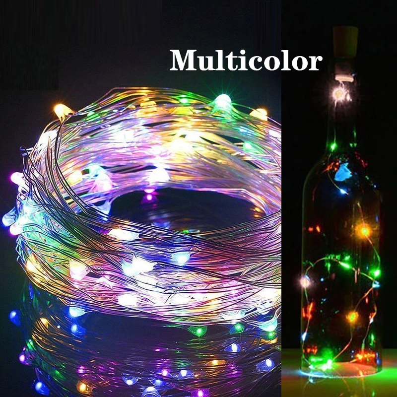 Led Ground Plug Solar Cork Tube Copper Wire String Light