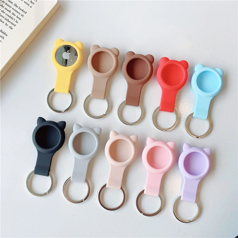 Cat Ear Pure Color Silicone Tracker Can Be Hung With Anti-Lost Sleeve