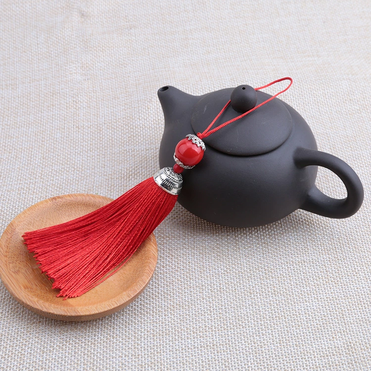 Sling With Beaded Tassel Vertical Anti-Wrinkle Tassel Ear Chinese Knot Tassel Sling With Bead Pendant