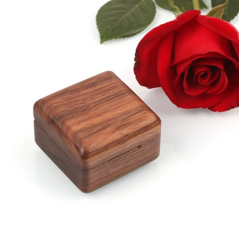 Black Walnut Jewelry Square Box Solid Wood Box