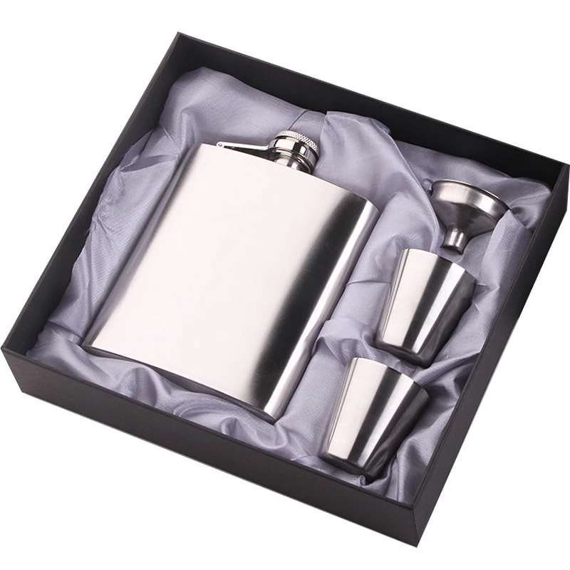 Hip Flask Set 7oz Stainless Steel Metal White Wine Bottle Portable