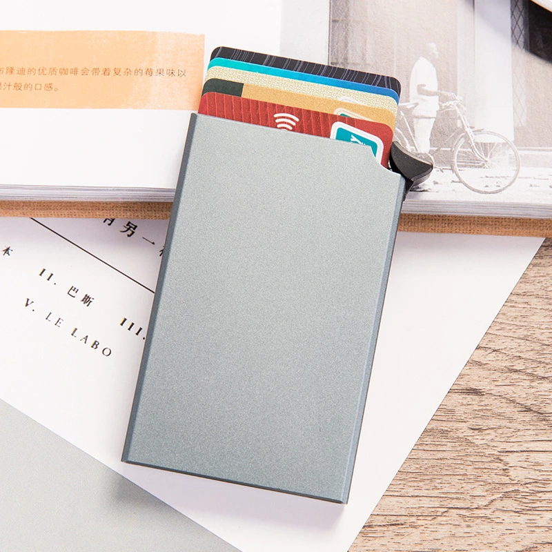 Fashion Automatic Card Box Aluminum Metal Card Box