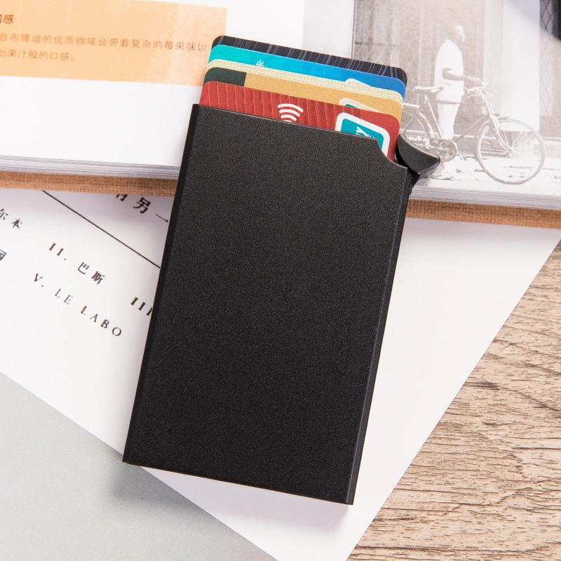Fashion Automatic Card Box Aluminum Metal Card Box