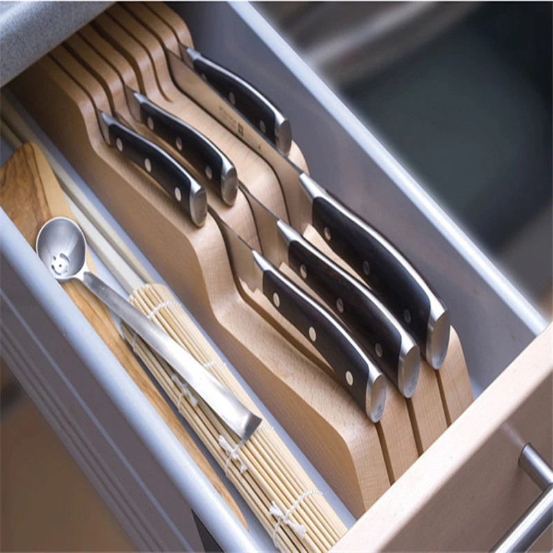 Horizontally Placed Horizontal Wooden Knife Holder Knife Storage And Sorting Rack